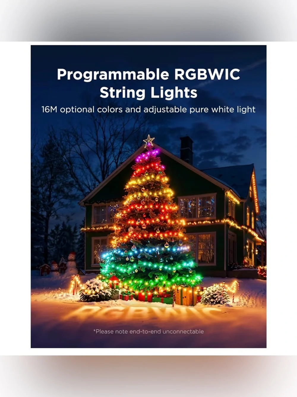 Goove Multicolor Christmas String Lights - Green Cord